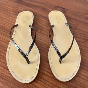 Jcrew faux leather flip flops